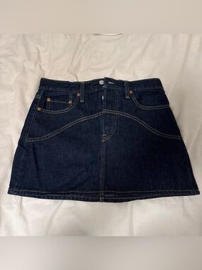 Dark Blue Denim Mini Skirt